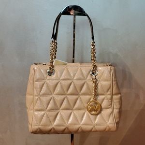 Michael Kors Purse Susannah leather tote oyster